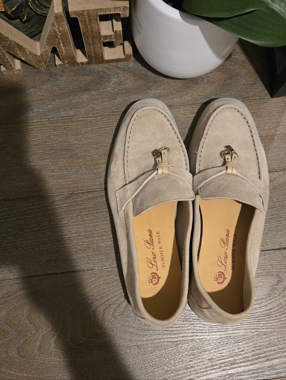Loro Piana Suede Tassel Loafers in Beige - Picture 2 of 7